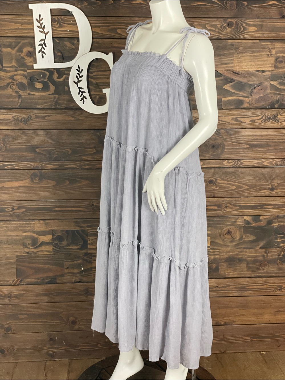 Talulah | Gauze Light Lavender Tiered Maxi Dress Bow Tie Straps Bohemian Boho